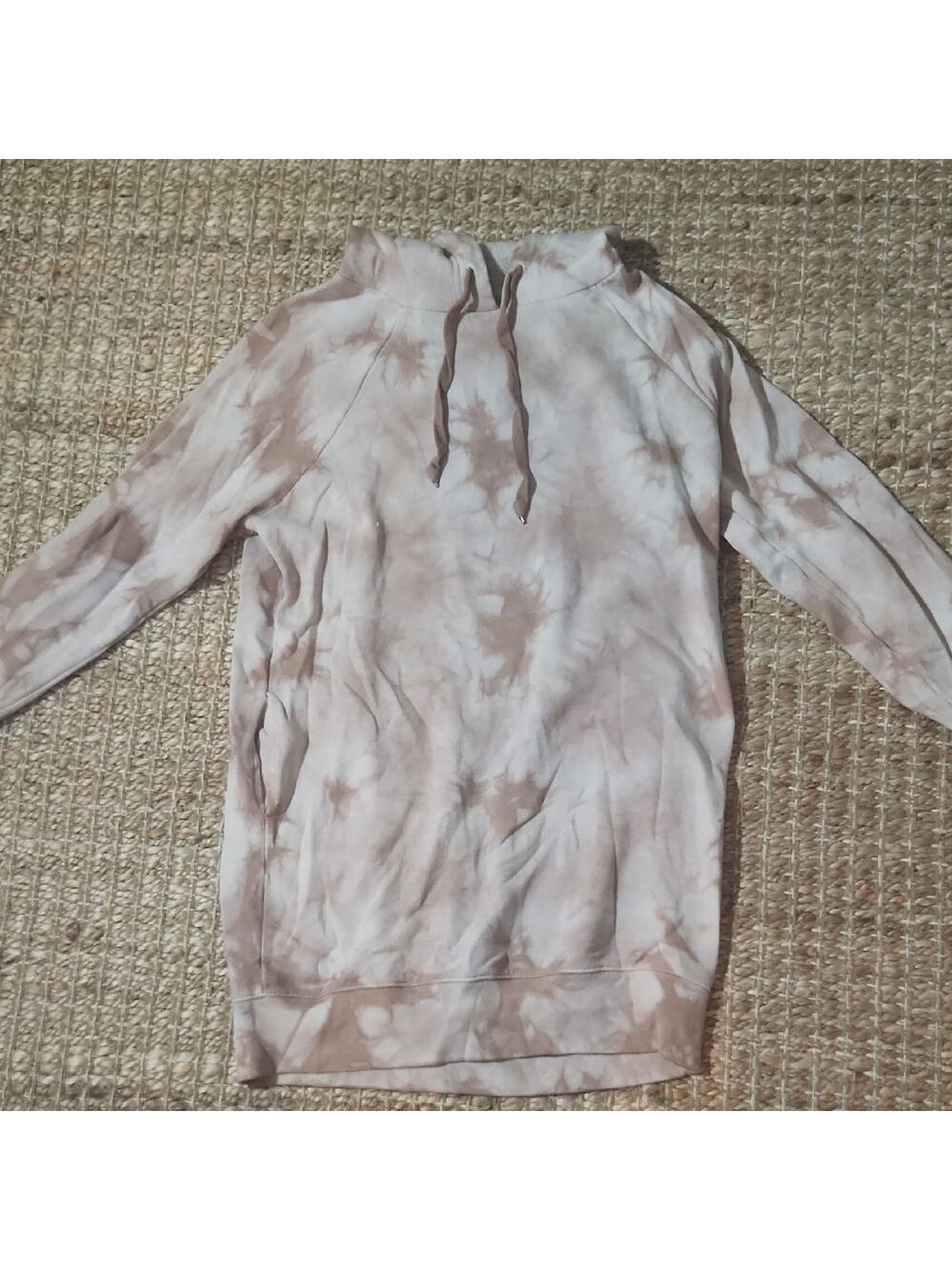 PINK Victoria's Secret Tie-Dye Long Sleeve Sweatshirt Dress - Brown and Cream XS